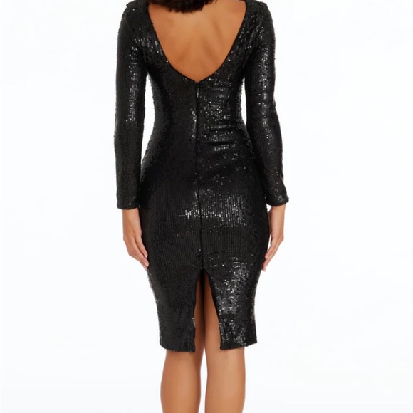 Dress the Population Black Sequin Long Sleeve Dress - Picture 3 of 10